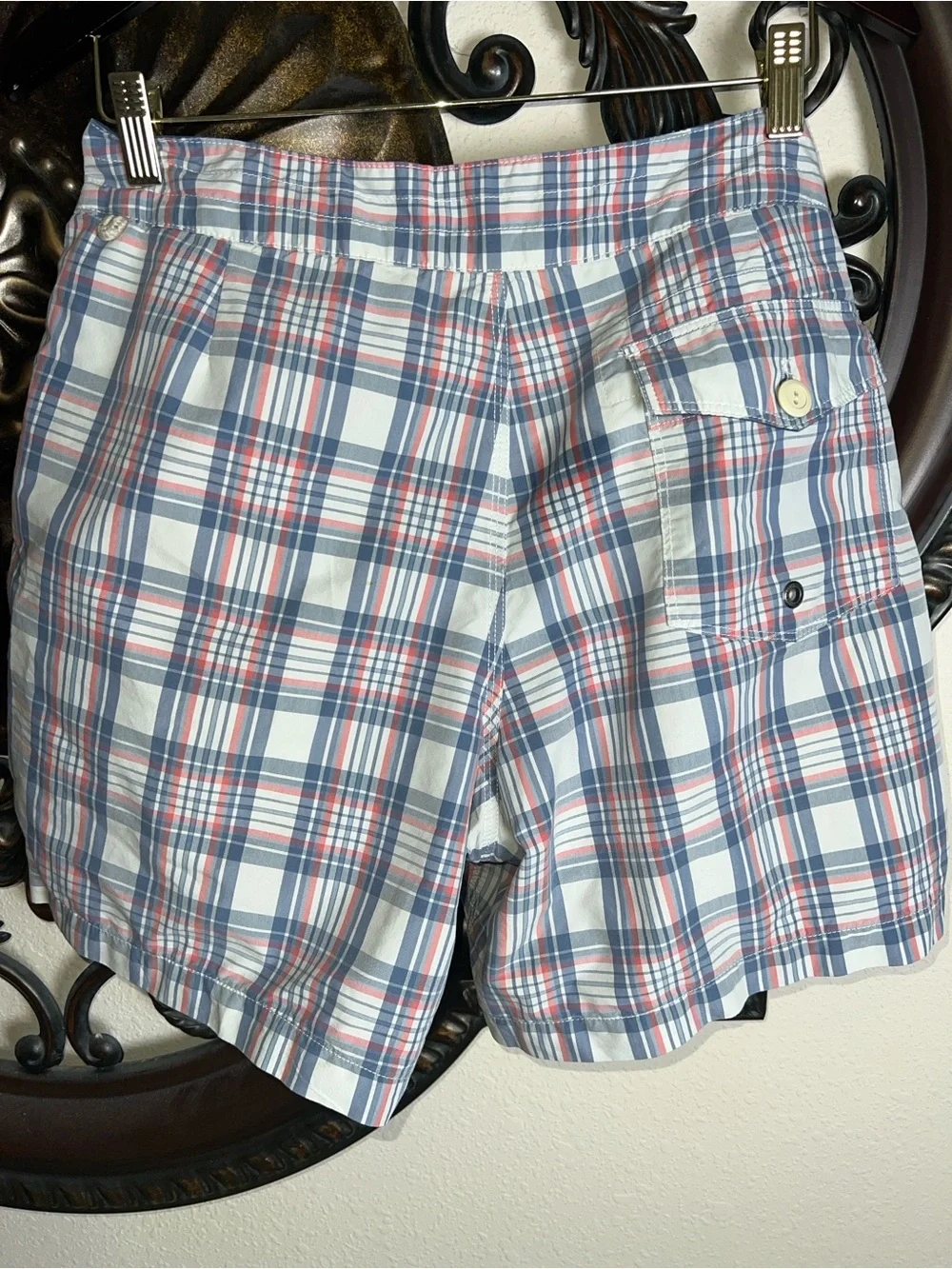 J. Crew Men’s Board Shorts Swimming Trunks, Athletic Shorts Plaid Size 32